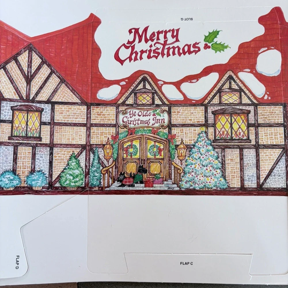 Vintage 1987 Current Inc Christmas Cottage Baked Goods Gift Boxes Recipe Cards